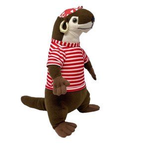 Toy Factory Pirate Captain Kidd Otter Stuffed‎ Plush Toy Animal 14"x9" RARE